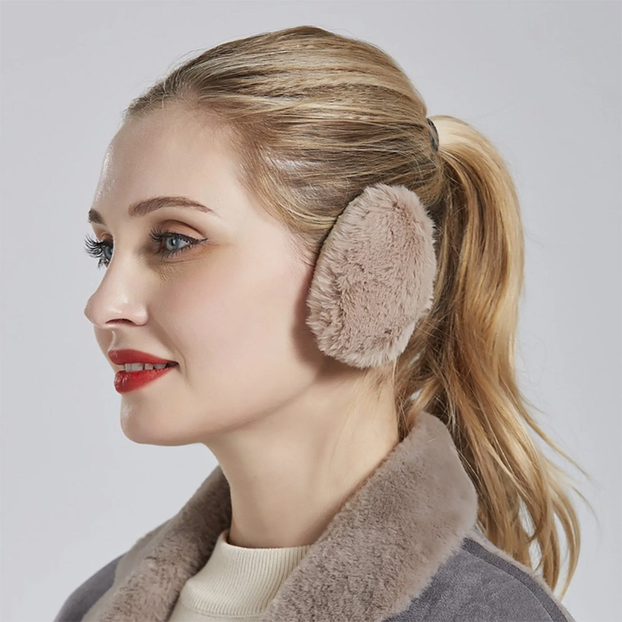 1 1 No-strings Ear Muffs Detachable Earplugs Rabbit Fur Snap-On Warm Ear Winter Accessories - Ear Muffs - 🏆 #55 - Clothing/Accessories - Best of December