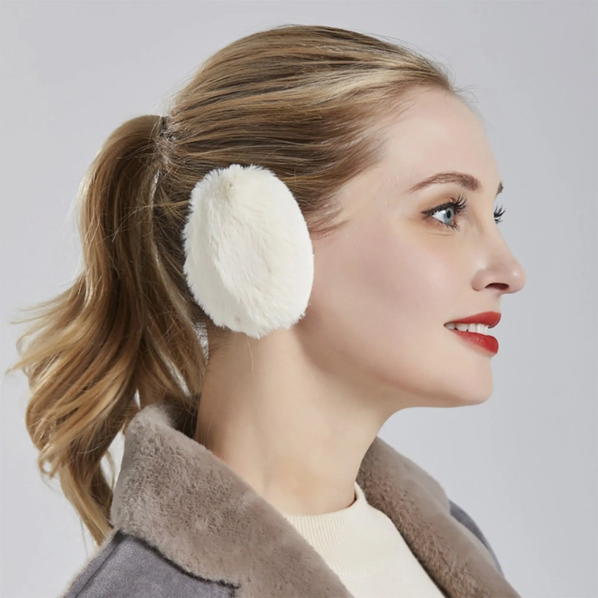 1 1 No-strings Ear Muffs Detachable Earplugs Rabbit Fur Snap-On Warm Ear Winter Accessories - Ear Muffs - 🏆 #55 - Clothing/Accessories - Best of December