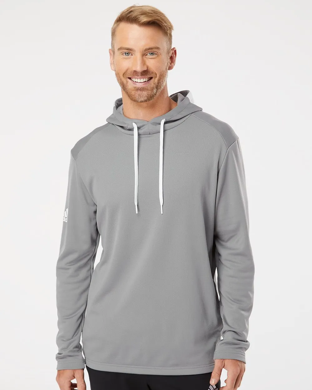 Adidas Textured Mixed Media Hooded Sweatshirt A530