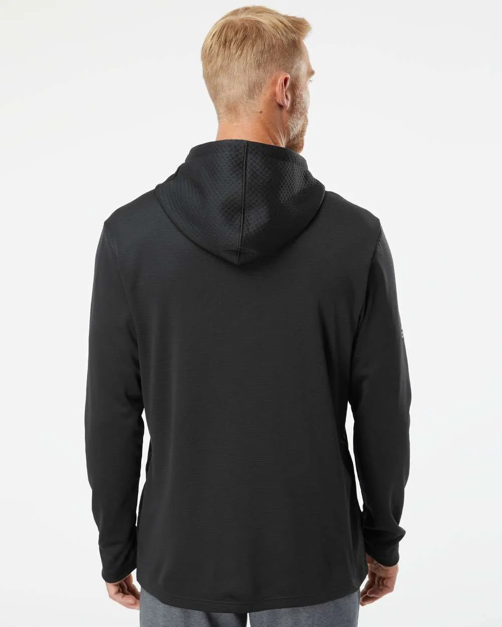 Adidas Textured Mixed Media Hooded Sweatshirt A530