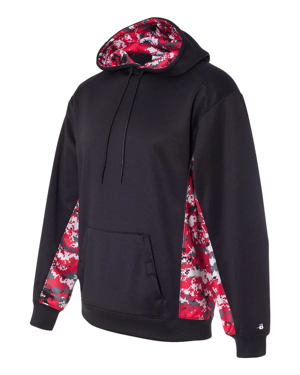 Badger Digital Camo Colorblock Performance Fleece Hooded Sweatshirt 1464