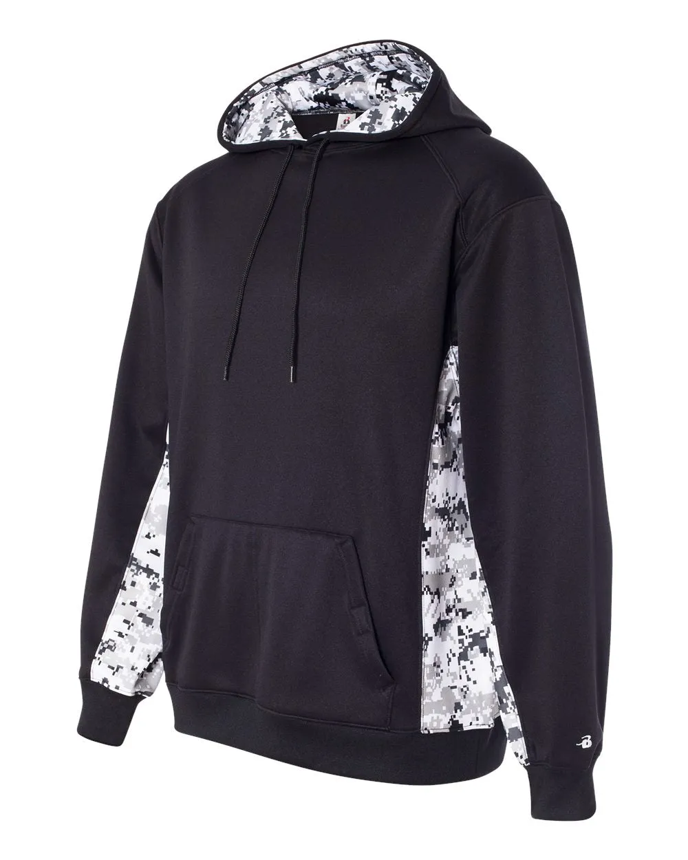 Badger Digital Camo Colorblock Performance Fleece Hooded Sweatshirt 1464