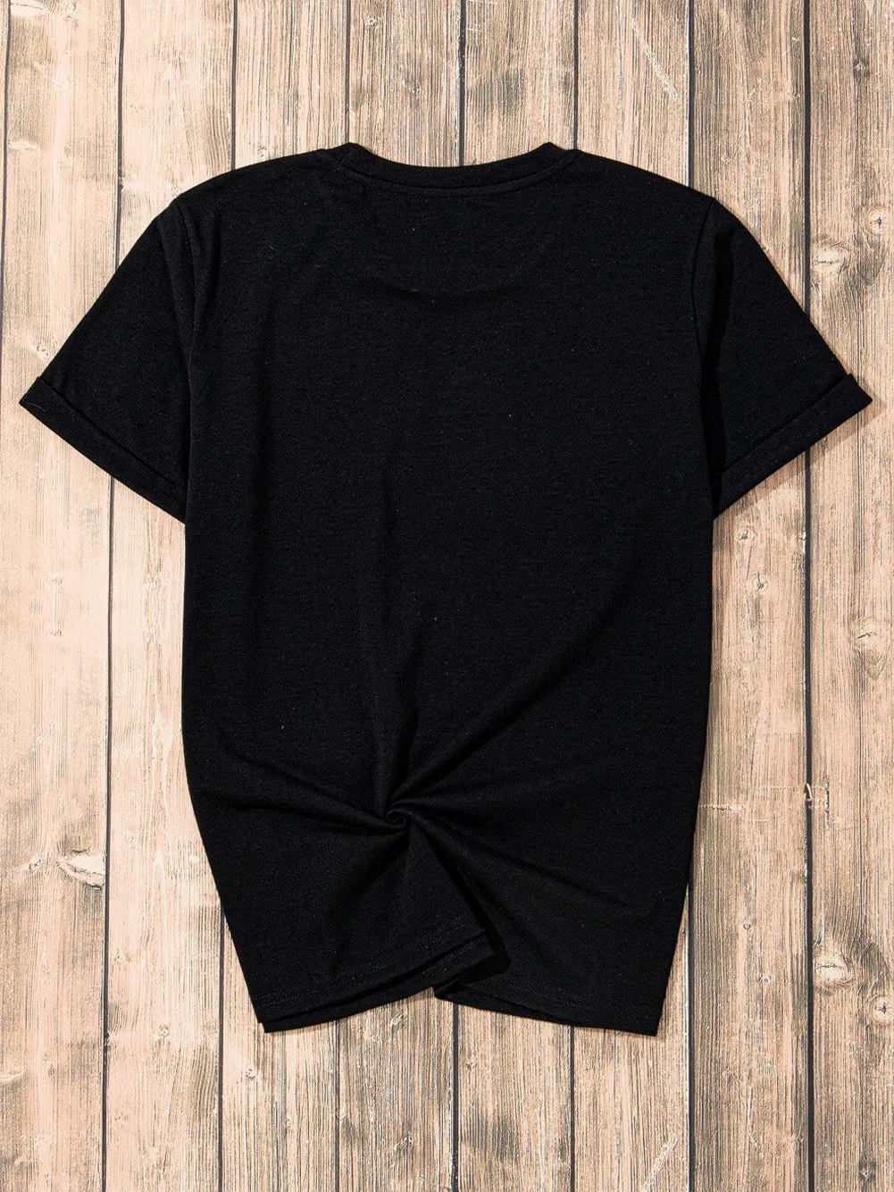 Casual Rhinestone Cow Tee