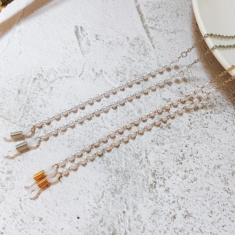 Chain Pearl Beaded Eyewear Holder Accessory