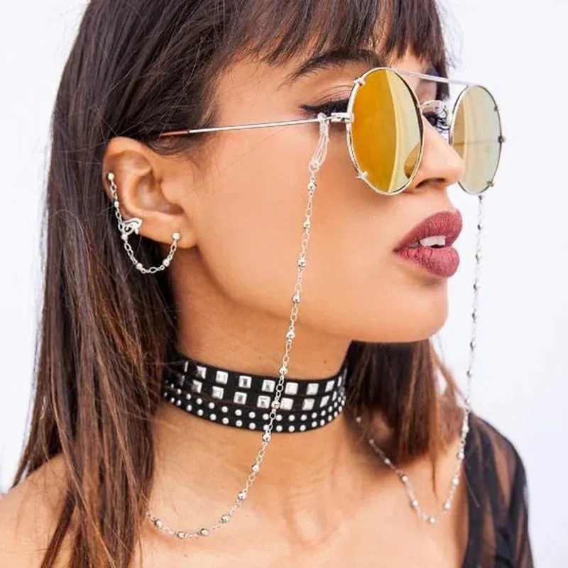 Chain Pearl Beaded Eyewear Holder Accessory