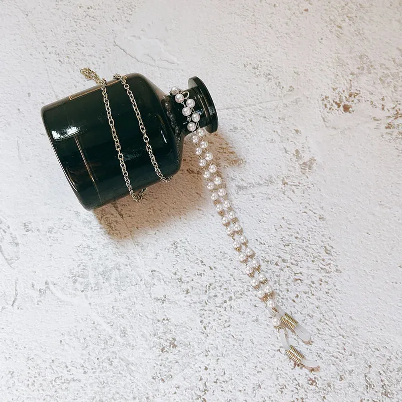 Chain Pearl Beaded Eyewear Holder Accessory