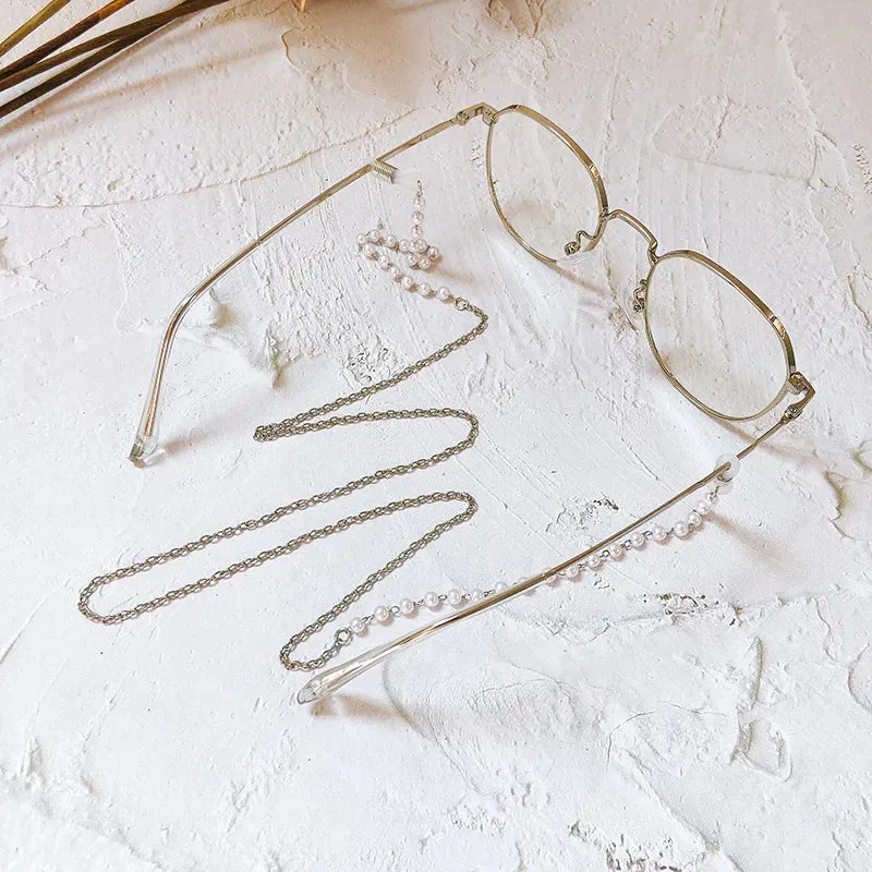 Chain Pearl Beaded Eyewear Holder Accessory
