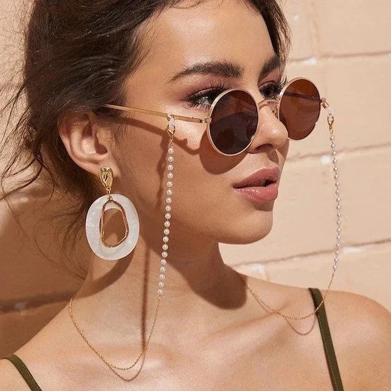 Chain Pearl Beaded Eyewear Holder Accessory