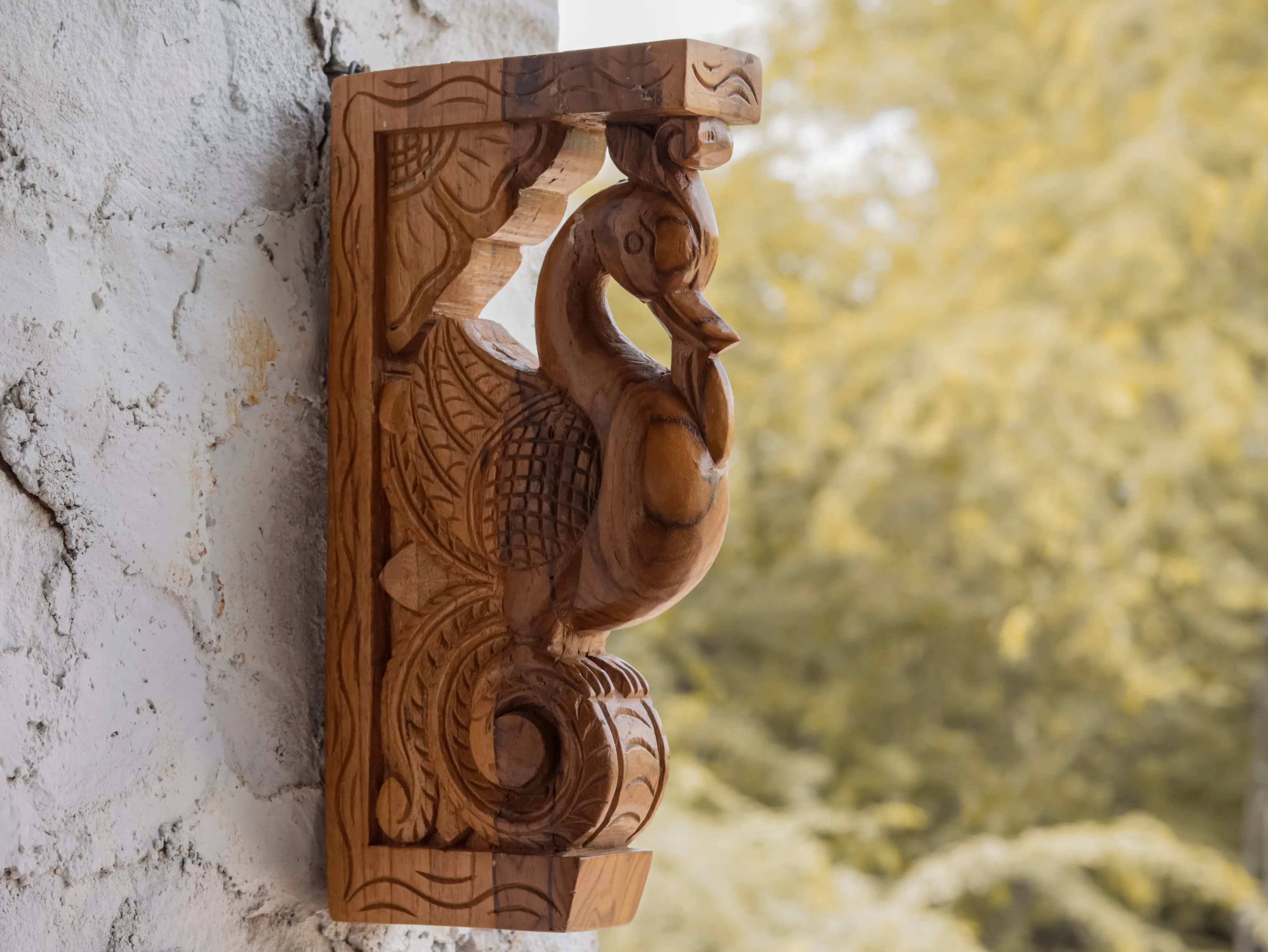Classic Bird Solid Teak Door Bracket