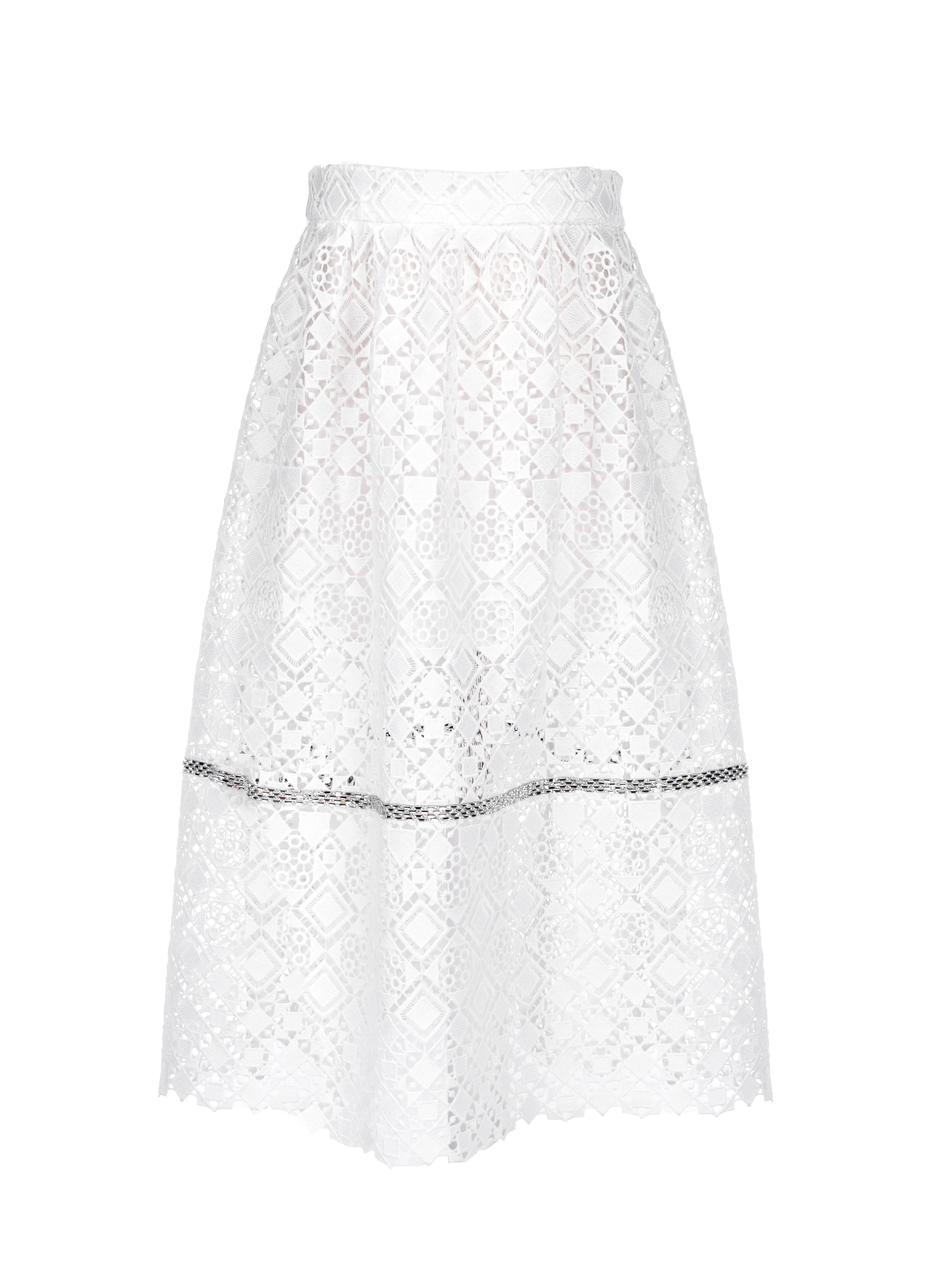 Embellished Macramé Skirt
