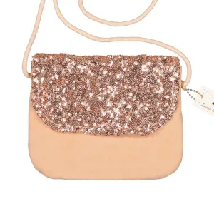 Girl's Handbag - Velvet & Pink sequins