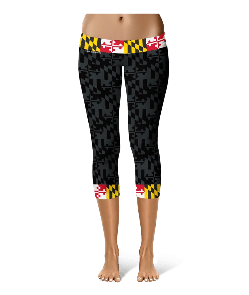 Greyscale and Maryland Flag / Yoga Leggings