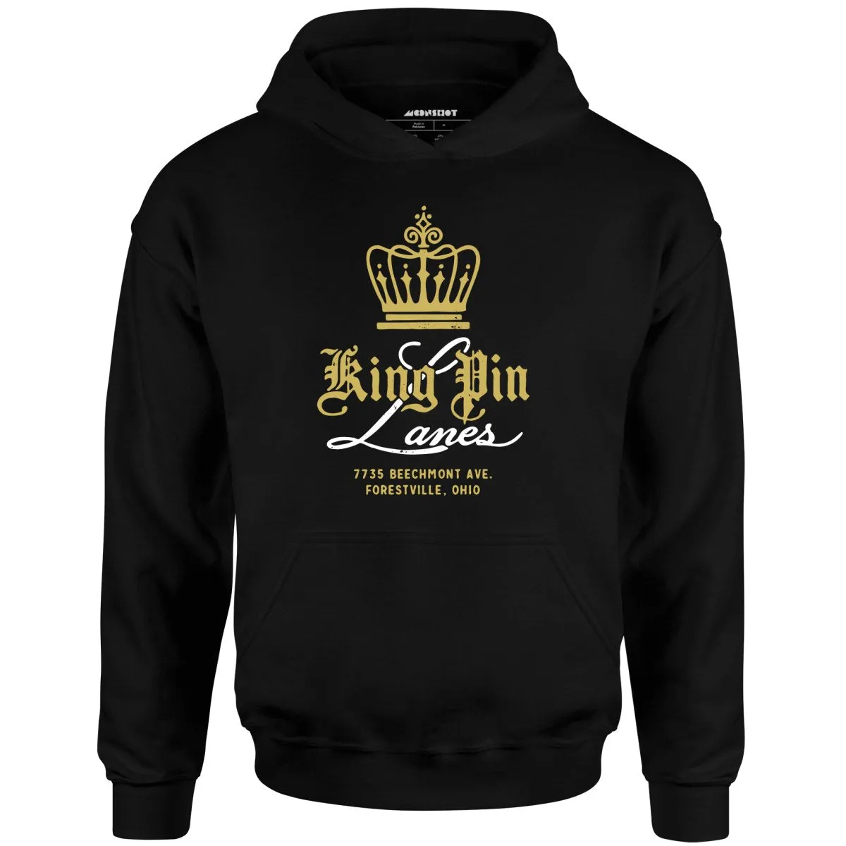 King Pin Lanes - Forestville, OH - Vintage Bowling Alley - Unisex Hoodie