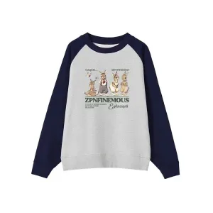 Metaversmall Casual Spell Color Simple Female Sweatshirt O-neck Pullovers Chic Printed Fashion Office Lady Basic Loose Women‘s Hoodies
