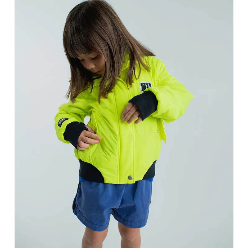 NUNUNU Only Human Bomber Jakcet Hot Lime