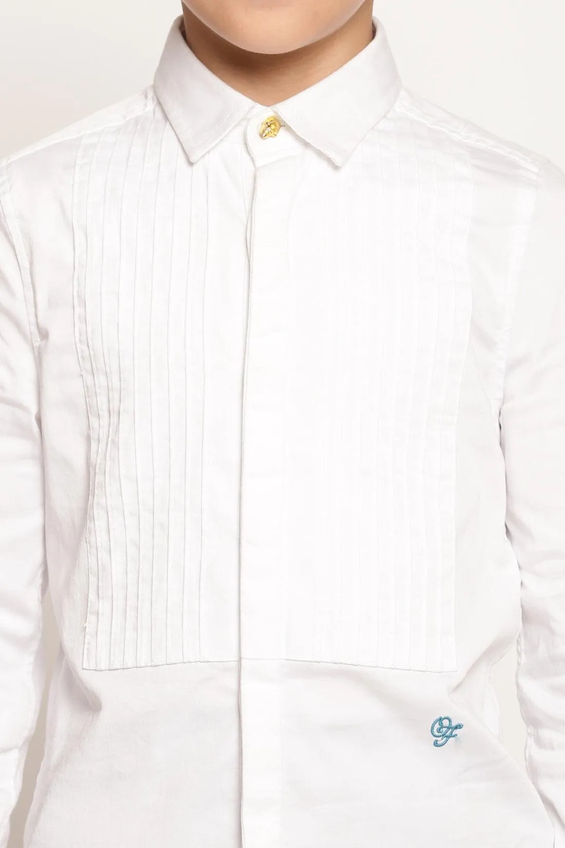 One Friday White Solid Shirt