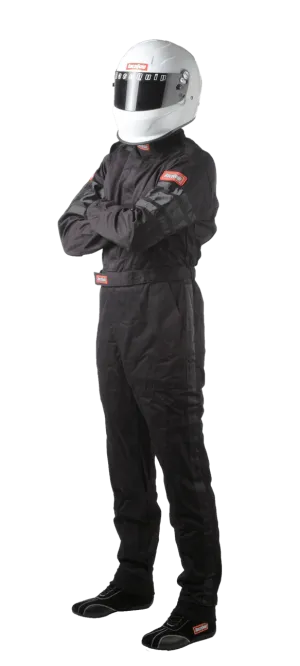 RaceQuip One Piece Single Layer Fire Suit - Black - Large - 110005