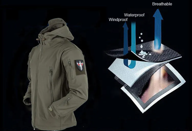 RECON GS2 M25 2.0 Tactical Soft Shell Shark Skin Jacket with Hood