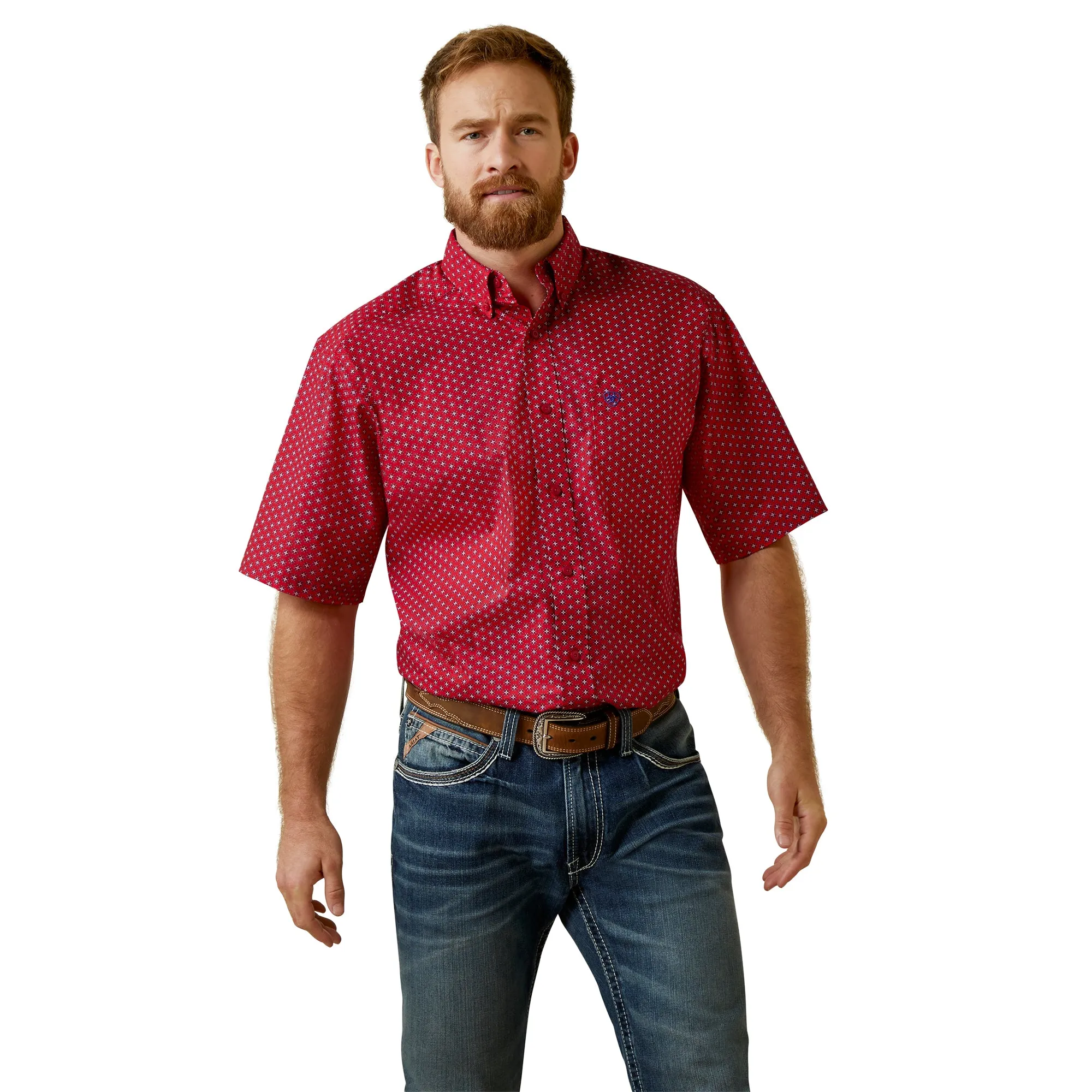 Red Western Shirt Jeremy Classic Fit