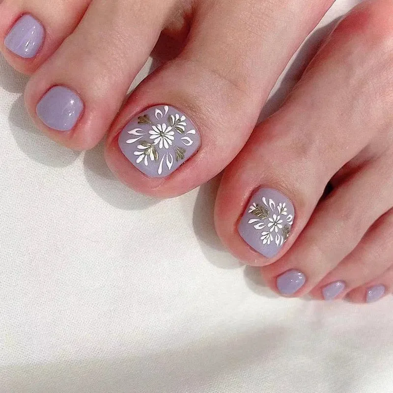 Stylish 24pcs Press on Toe Nails
