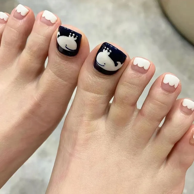 Stylish 24pcs Press on Toe Nails