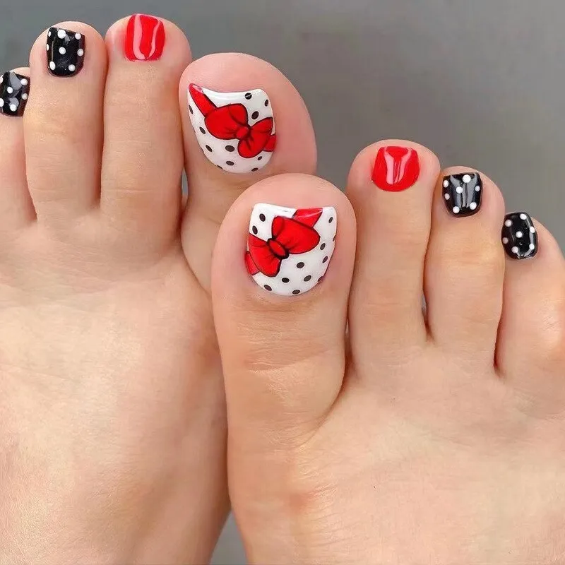 Stylish 24pcs Press on Toe Nails