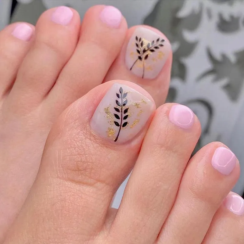 Stylish 24pcs Press on Toe Nails