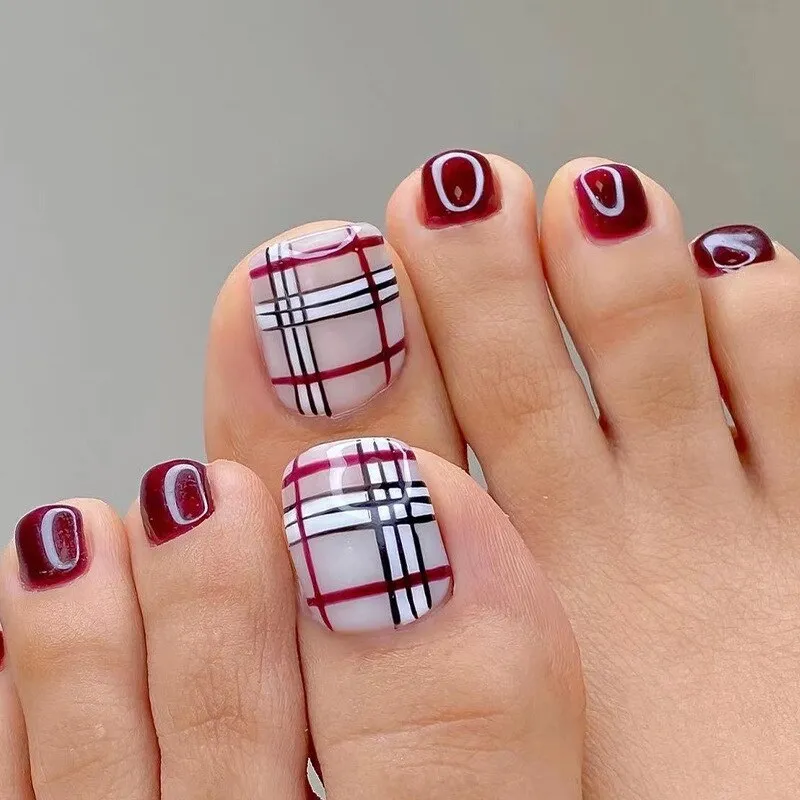 Stylish 24pcs Press on Toe Nails