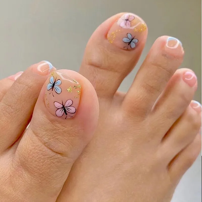 Stylish 24pcs Press on Toe Nails