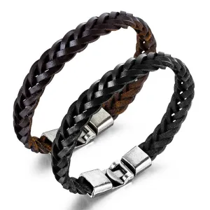 Stylish Handwoven Leather Bracelet 68230784YM