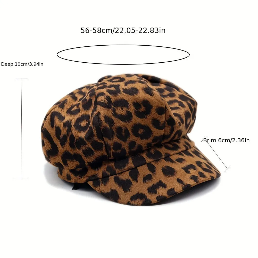 Stylish Leopard Print Beret Hat