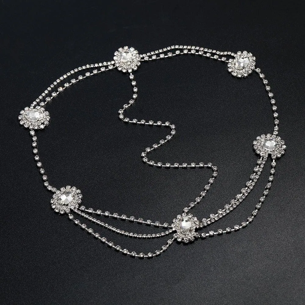 Stylish Multi-layered Rhinestone Tassel Forehead Headpiece(MAC151)