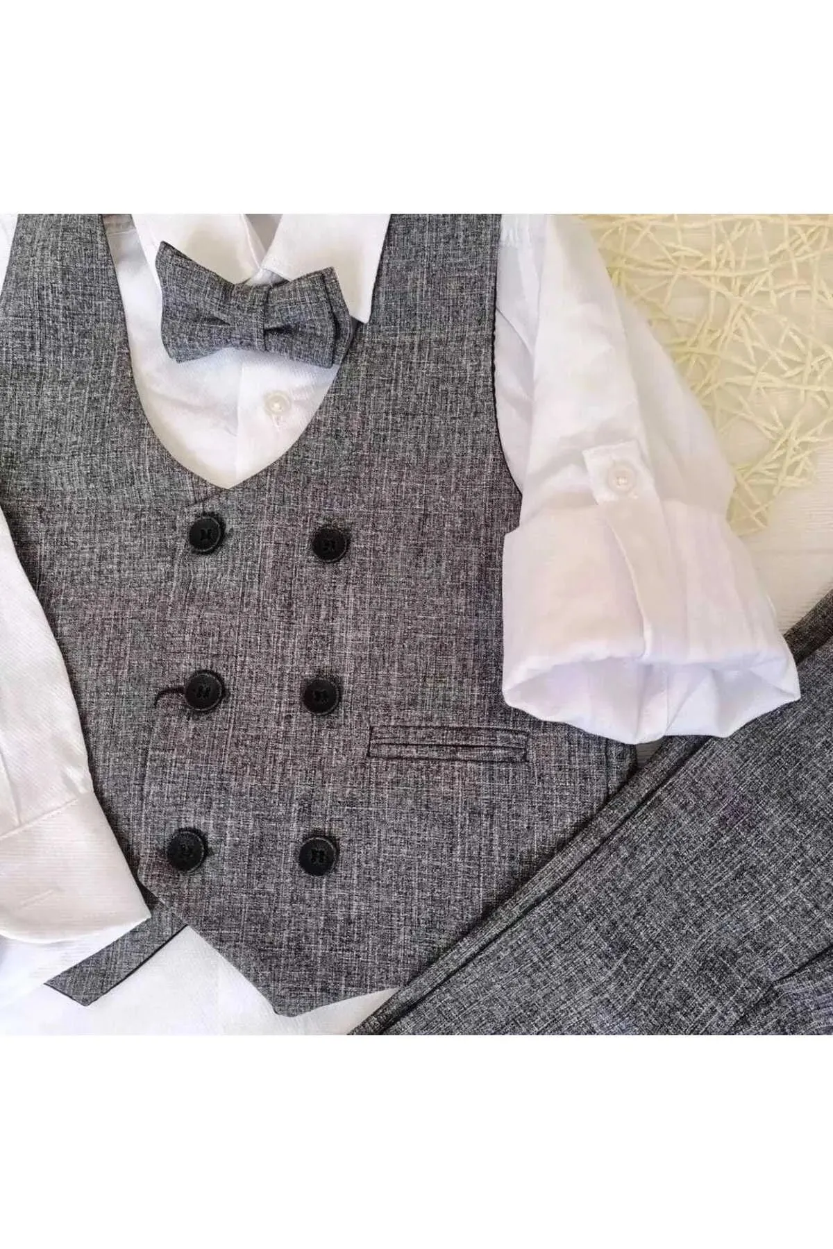 Terry Boy's Grey Vest Suit