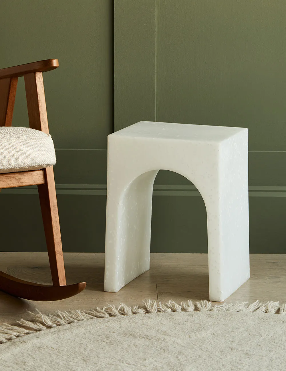 White Arched Side Table