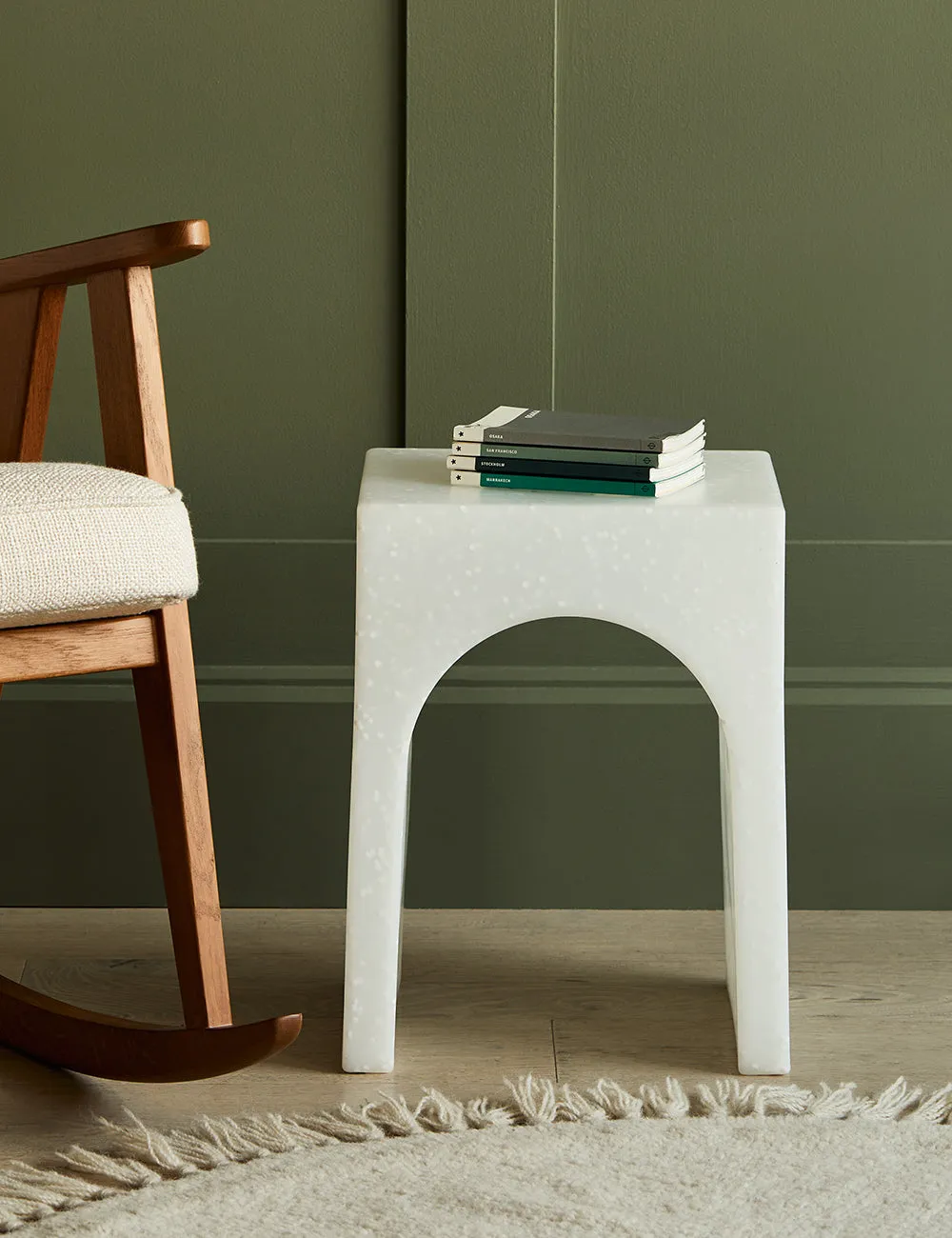 White Arched Side Table