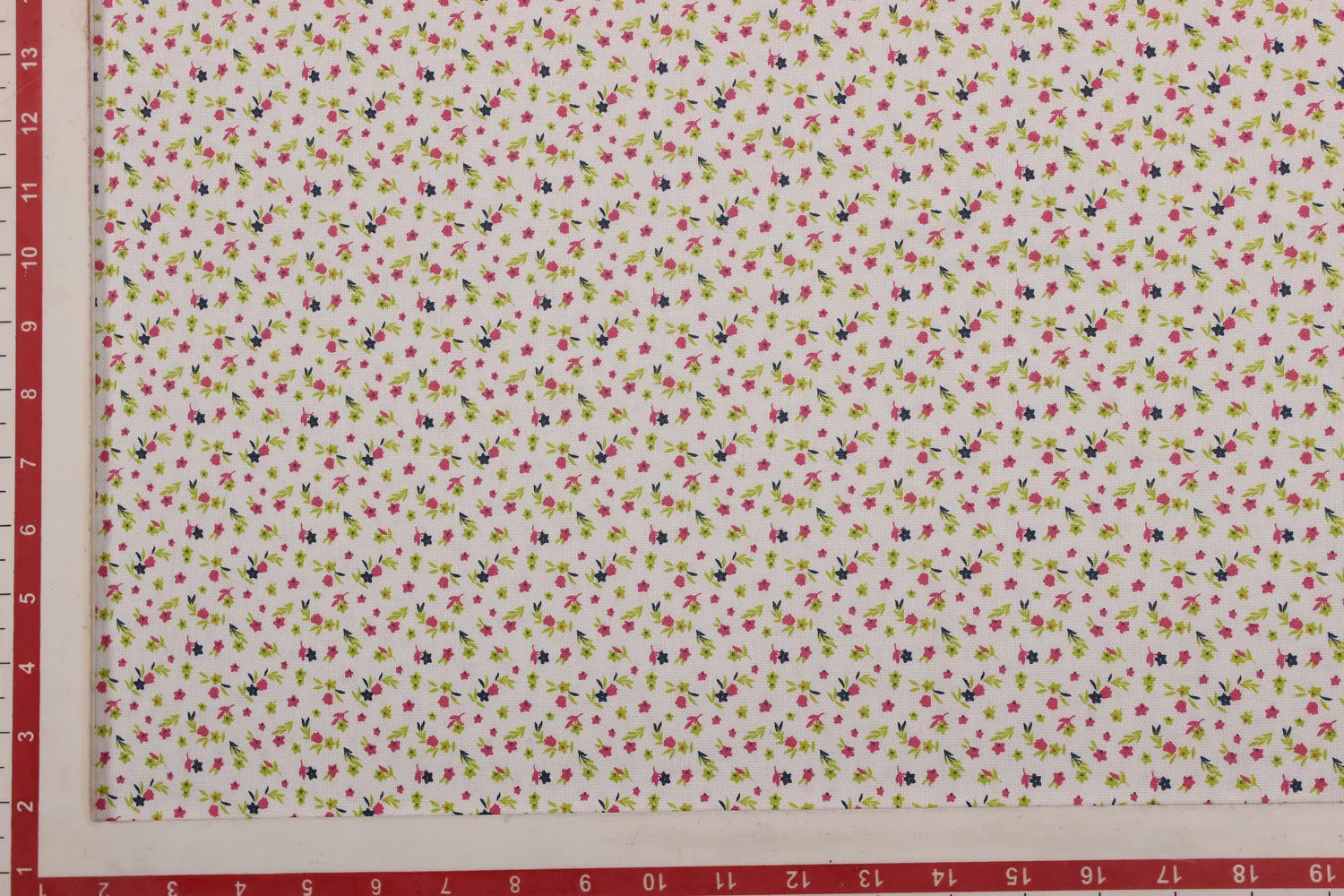 White Printed Cotton Fabric