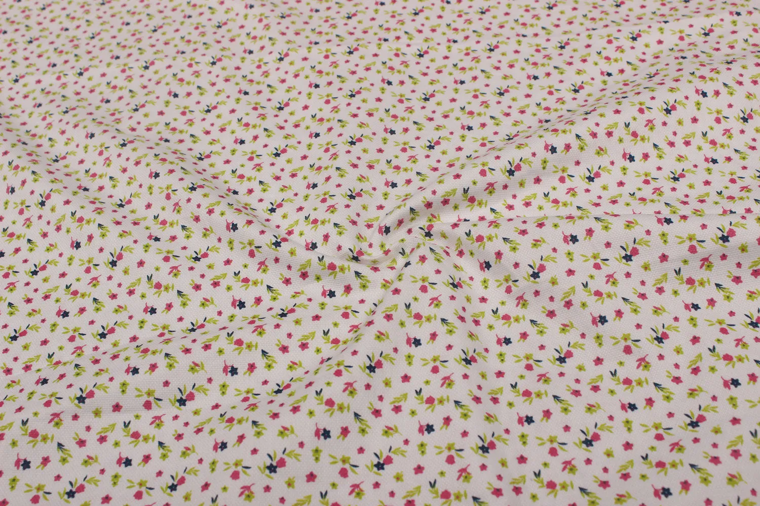 White Printed Cotton Fabric