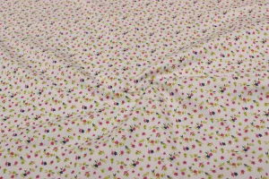 White Printed Cotton Fabric