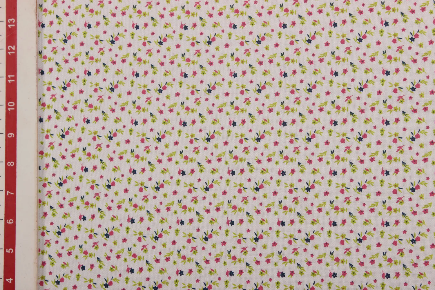 White Printed Cotton Fabric