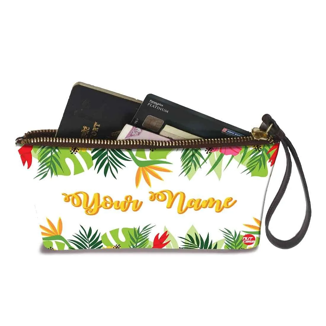 Womens Pouch Purse - Green Leaf