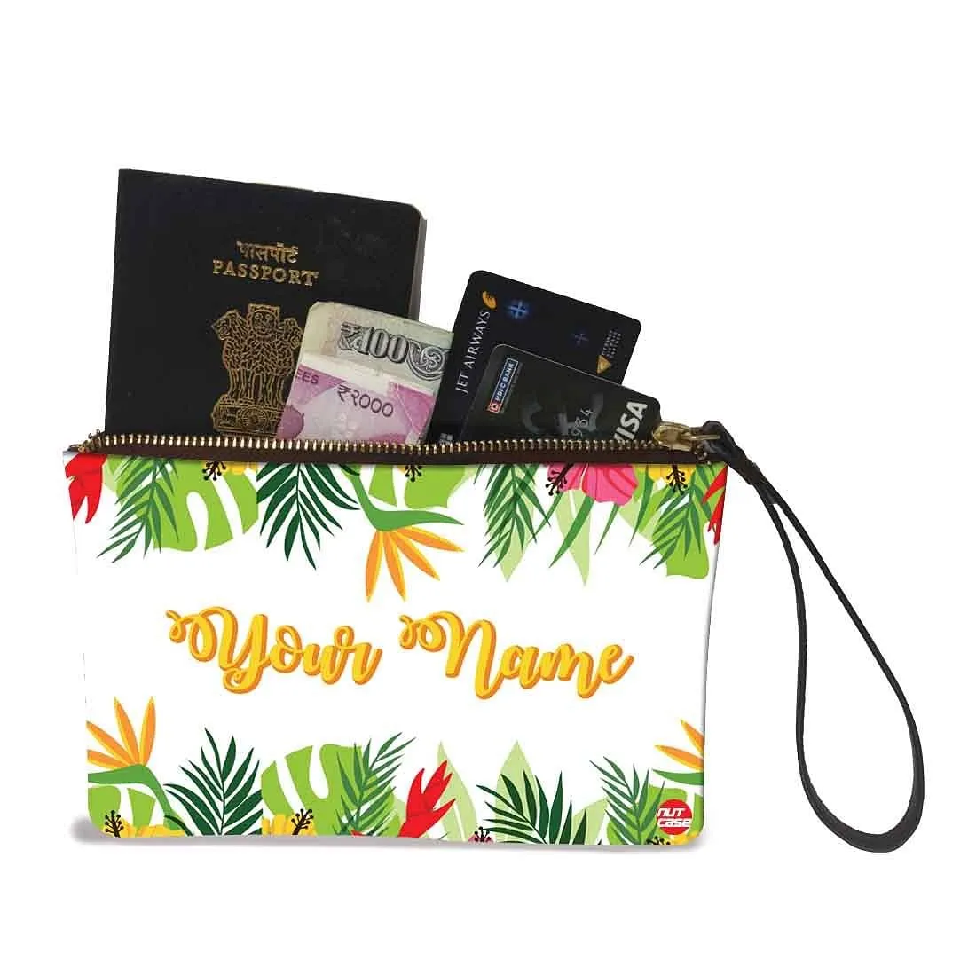 Womens Pouch Purse - Green Leaf