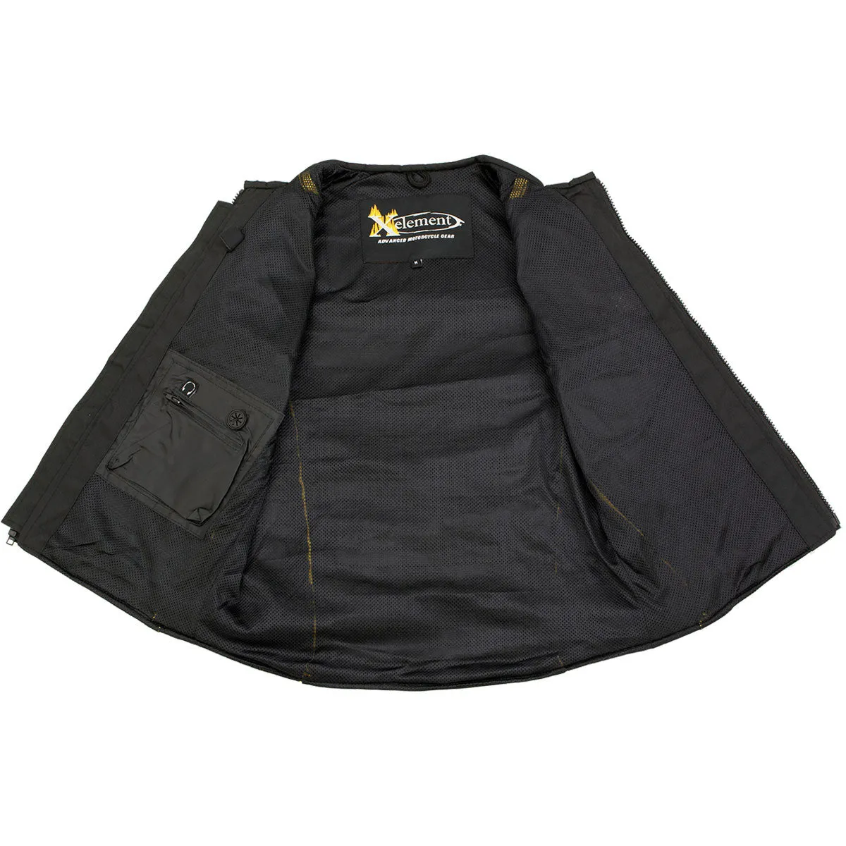 Xelement CF244 Men's 'Delta' Black Padded Tri-Tex Fabric and Mesh Vest