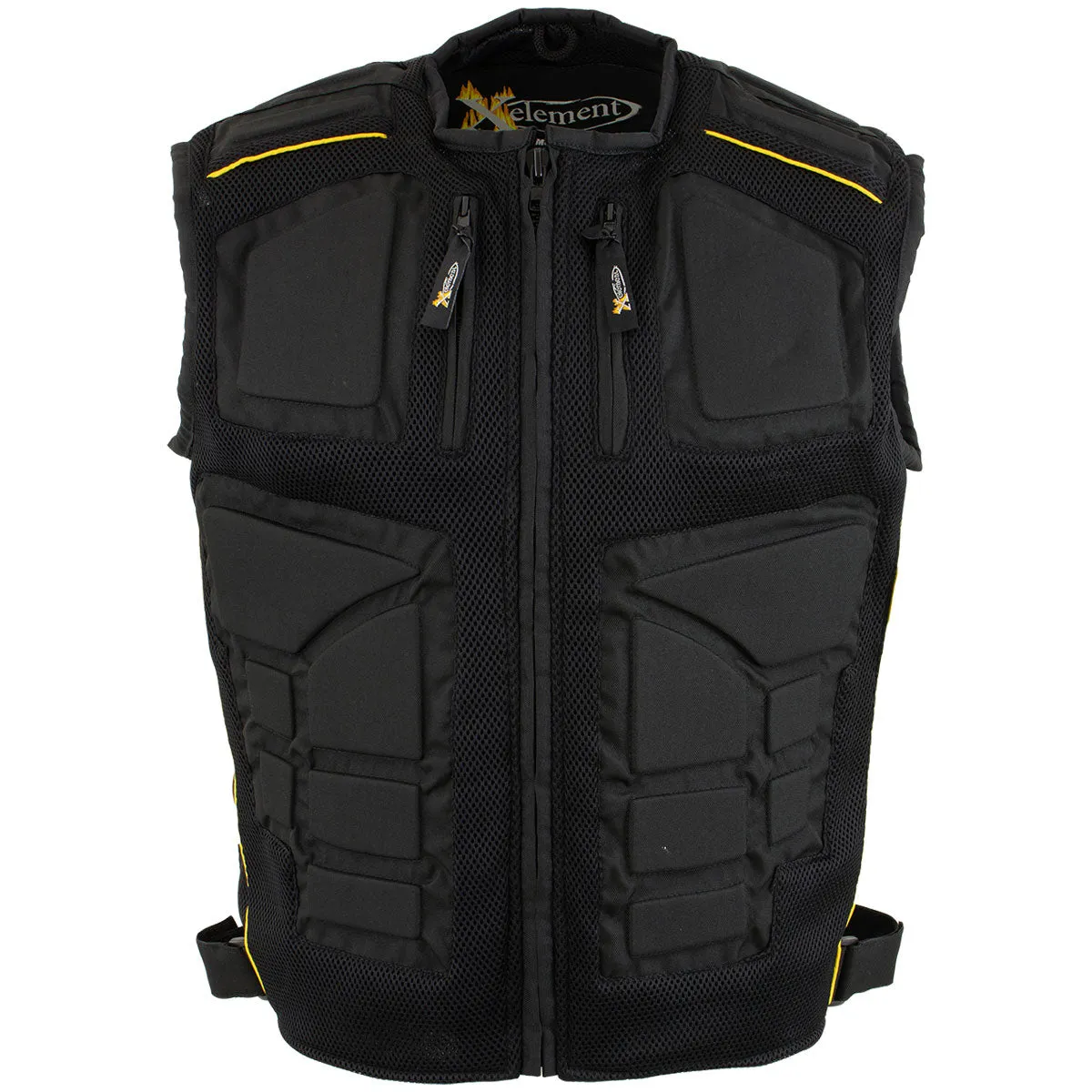 Xelement CF244 Men's 'Delta' Black Padded Tri-Tex Fabric and Mesh Vest
